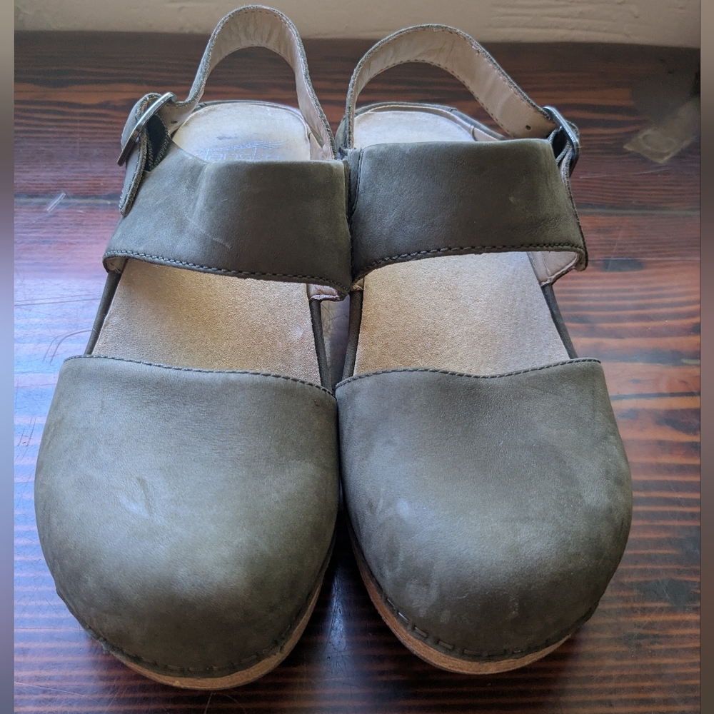 Dansko Olive Green Nubuck Mary Jane ClogsSize: EU 36 / US Women’s 5.5–6